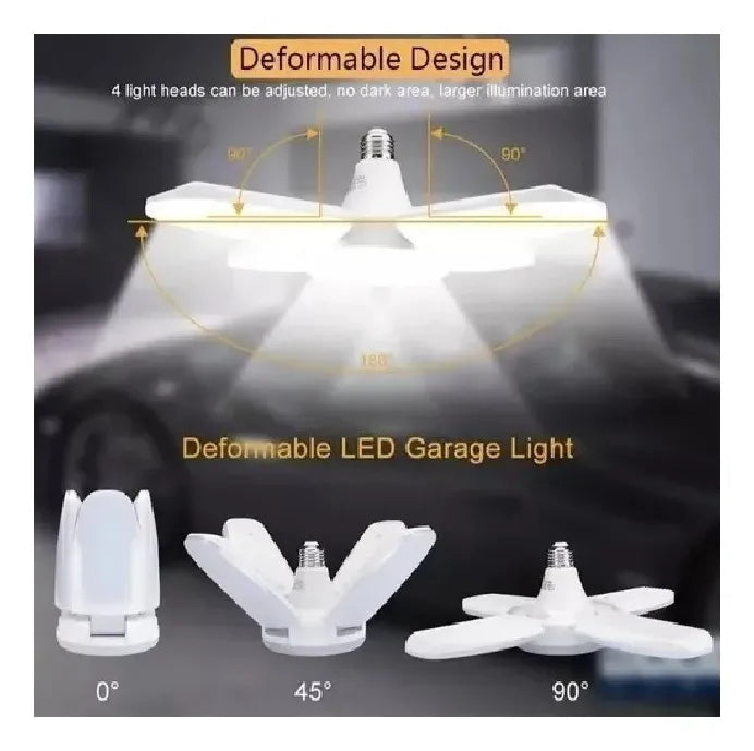 Iluminación Total y Ahorro de Energía – Pack de 3 Lámparas LED 4 Aspas Plegable