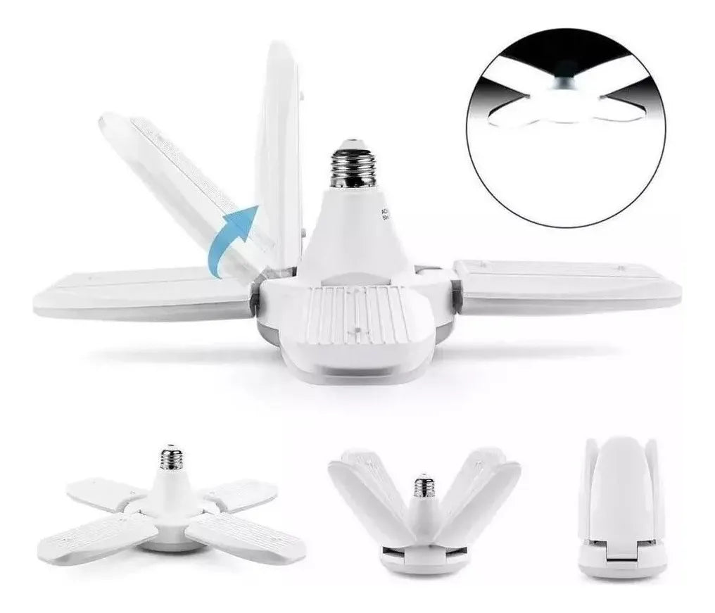 Iluminación Total y Ahorro de Energía – Pack de 3 Lámparas LED 4 Aspas Plegable