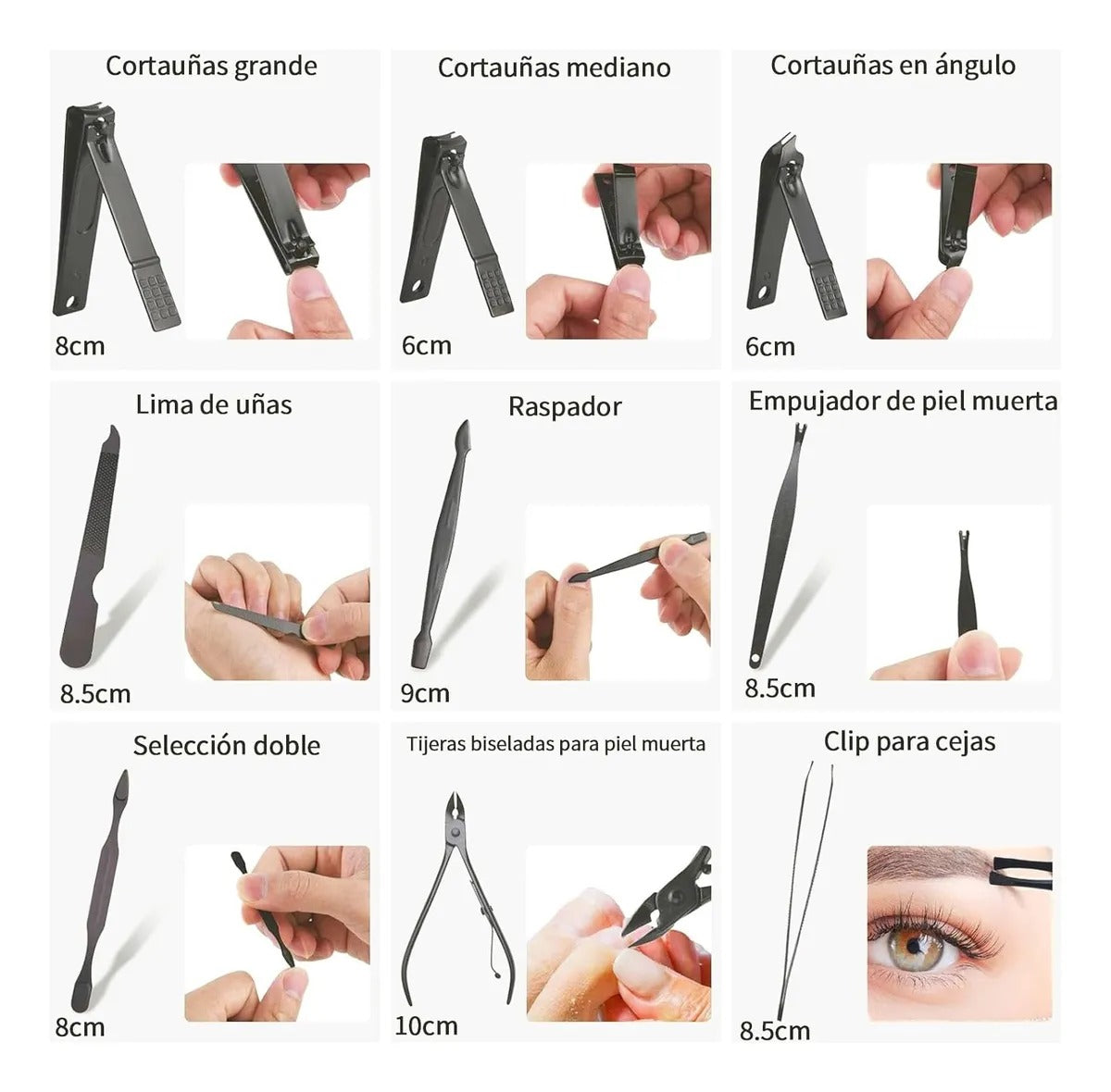 Set Estuche Manicura Pedicura 24 Piezas Alicate Tijera Lima