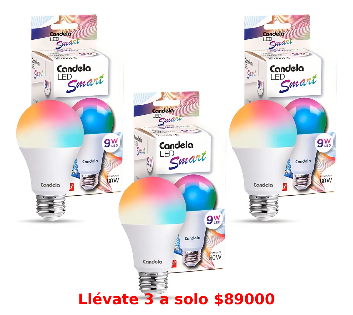 Pack x3 Lámparas LED RGB Smart – Controlá el Ambiente desde tu Celular