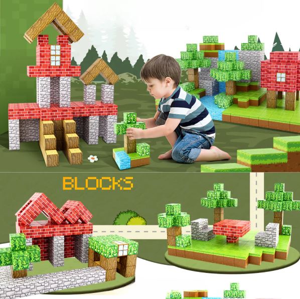 Cubos Magnéticos Minecraft - 64 Piezas