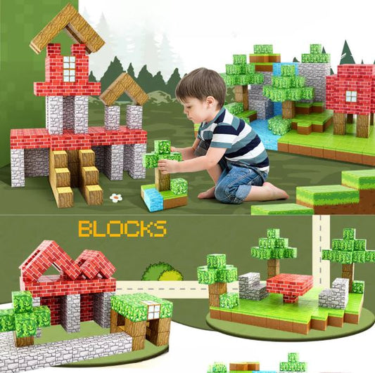Cubos Magnéticos Minecraft - 64 Piezas