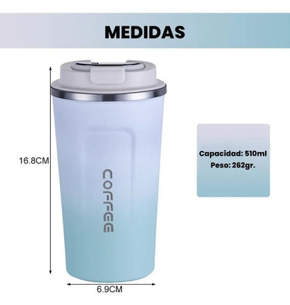 ThermoSense™:Mantiene tus bebidas calientes 6h y frías 12h sin esfuerzo