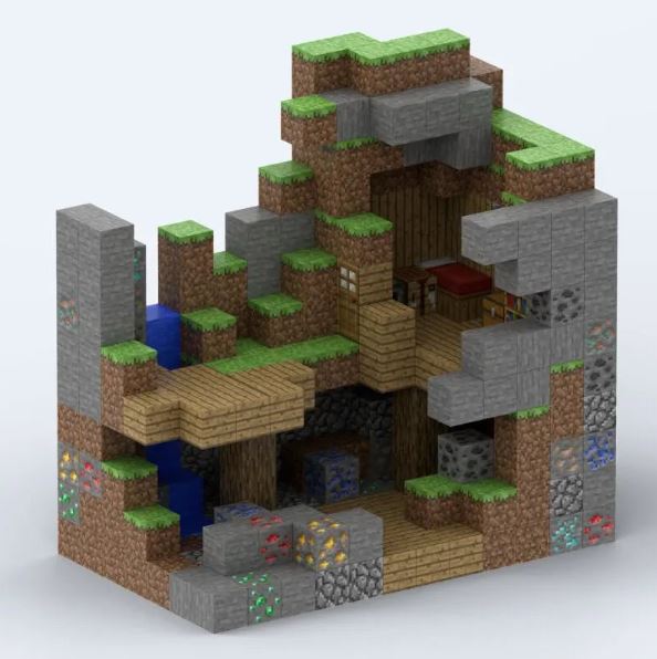 Cubos Magnéticos Minecraft - 64 Piezas
