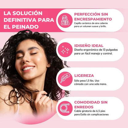 IonGlam™ – 💫Cepillo Alisador 3 en 1: Peina, alisa, calienta