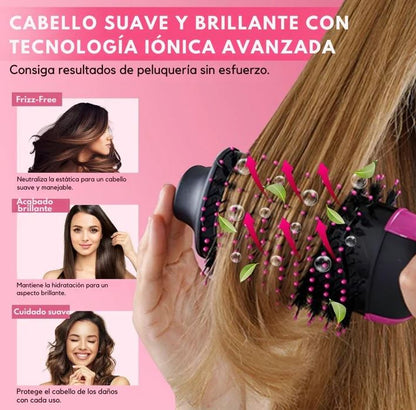 IonGlam™ – 💫Cepillo Alisador 3 en 1: Peina, alisa, calienta