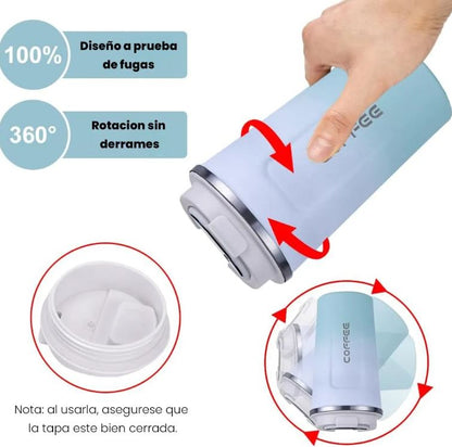ThermoSense™:Mantiene tus bebidas calientes 6h y frías 12h sin esfuerzo