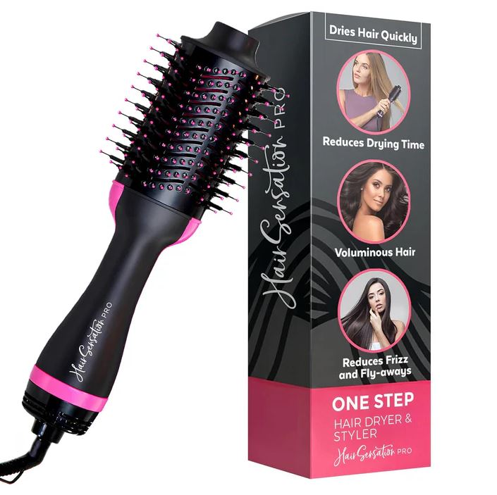 IonGlam™ – 💫Cepillo Alisador 3 en 1: Peina, alisa, calienta