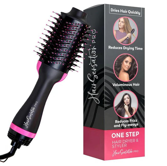 IonGlam™ – 💫Cepillo Alisador 3 en 1: Peina, alisa, calienta