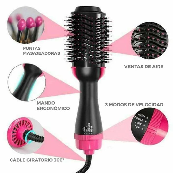 IonGlam™ – 💫Cepillo Alisador 3 en 1: Peina, alisa, calienta