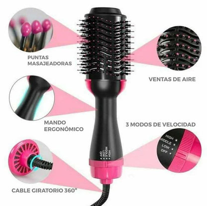 IonGlam™ – 💫Cepillo Alisador 3 en 1: Peina, alisa, calienta