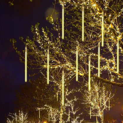 Lluvia De Meteoritos Tubos Led Cascada Luces Amarillas