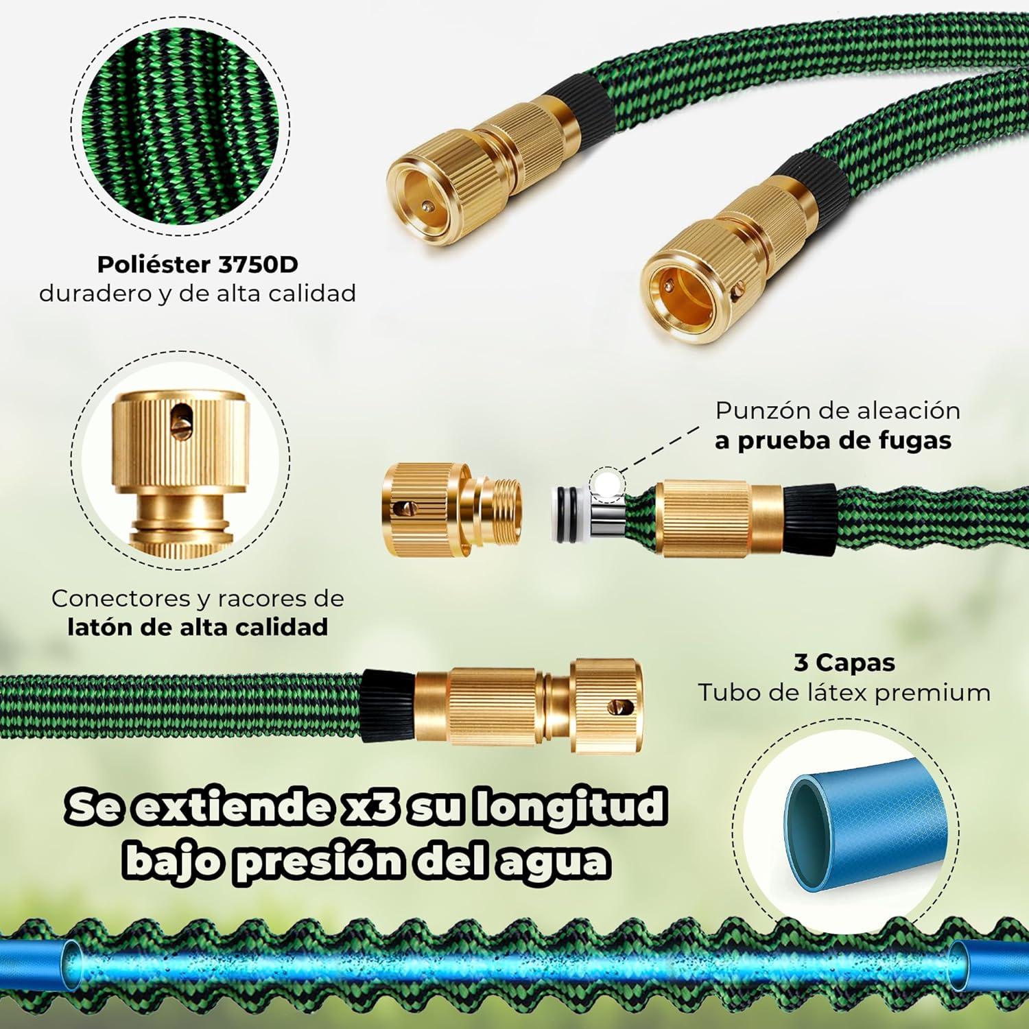 Manguera Jardin con Pistola Extensible 30 metros - PAGA DESDE CASA