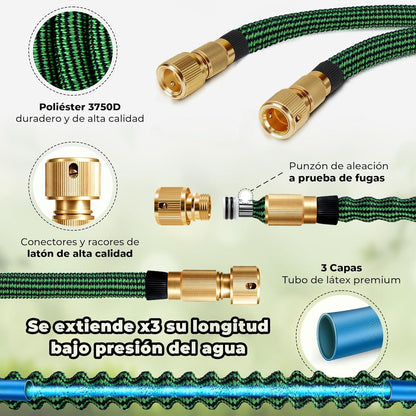 Manguera Jardin con Pistola Extensible 30 metros - PAGA DESDE CASA