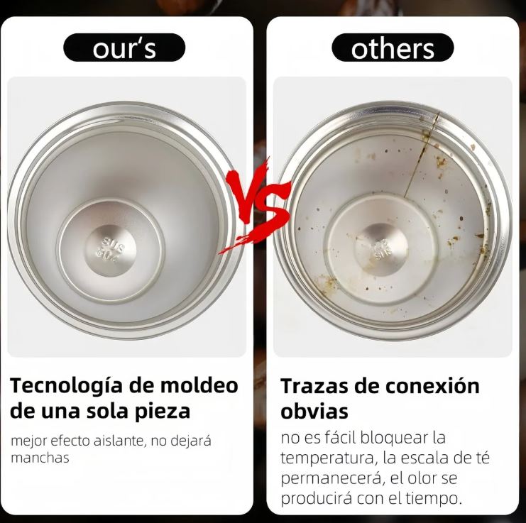 ThermoSense™:Mantiene tus bebidas calientes 6h y frías 12h sin esfuerzo