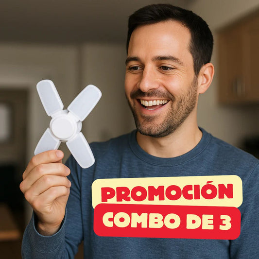 Iluminación Total y Ahorro de Energía – Pack de 3 Lámparas LED 4 Aspas Plegable
