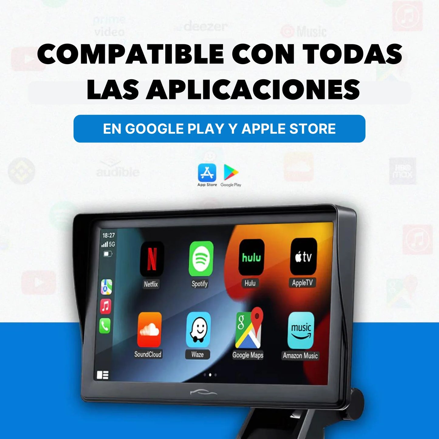 Auto estéreo Pantalla Táctil con Cámara - AppleCarPlay & AndroidAuto