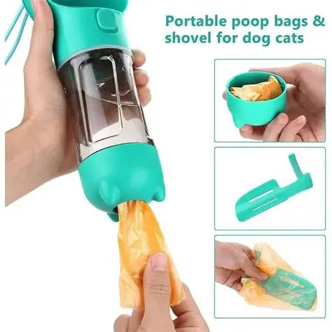 BOTELLA MULTIFUNCIONAL PARA PERROS, mascota con dispenser