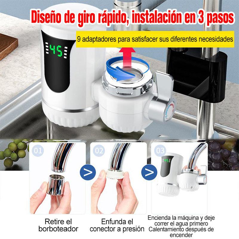 Grifo calentador de agua eléctrico instantáneo sin tanque - PAGA DESDE CASA