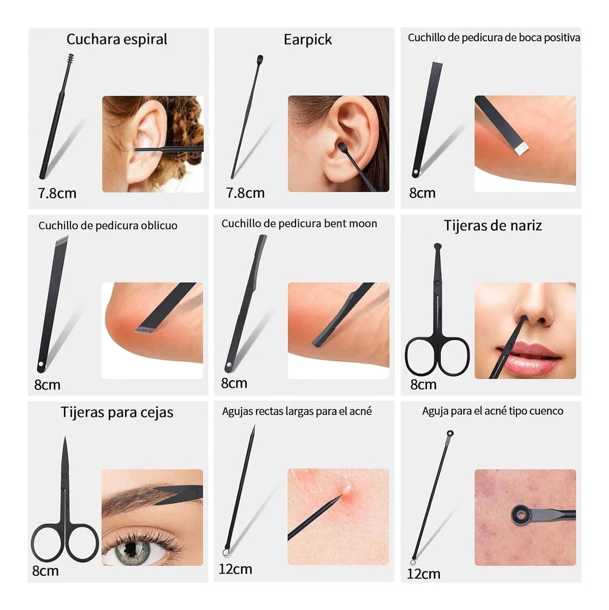 Set Estuche Manicura Pedicura 24 Piezas Alicate Tijera Lima