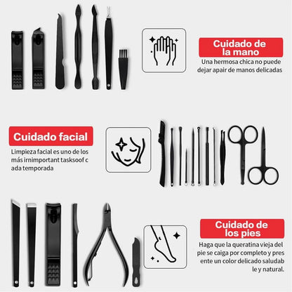 Set Estuche Manicura Pedicura 24 Piezas Alicate Tijera Lima