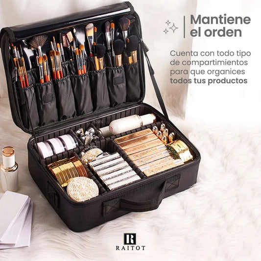 Neceser Maletin Organizador de Maquillaje Profesional Viaje Marca Raitot Color Negro