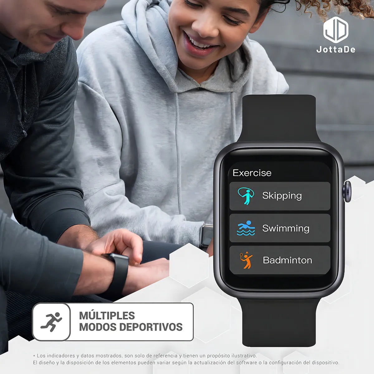 Smartwatch Jd Capri 1.83 Llamadas Bluetooth Múltiples Modos Deportivos Presión Arterial Spo2 Control De Música Reloj Inteligente Negro