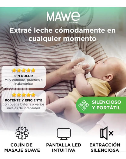 Extractor De Leche Eléctrico Mawe By Gadnic RH-289 150 ml 9 Niveles Pantalla LED Batería Recargable 1200mAh