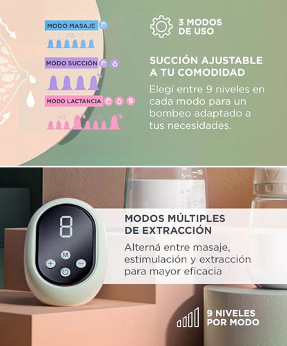 Extractor De Leche Eléctrico Mawe By Gadnic RH-289 150 ml 9 Niveles Pantalla LED Batería Recargable 1200mAh