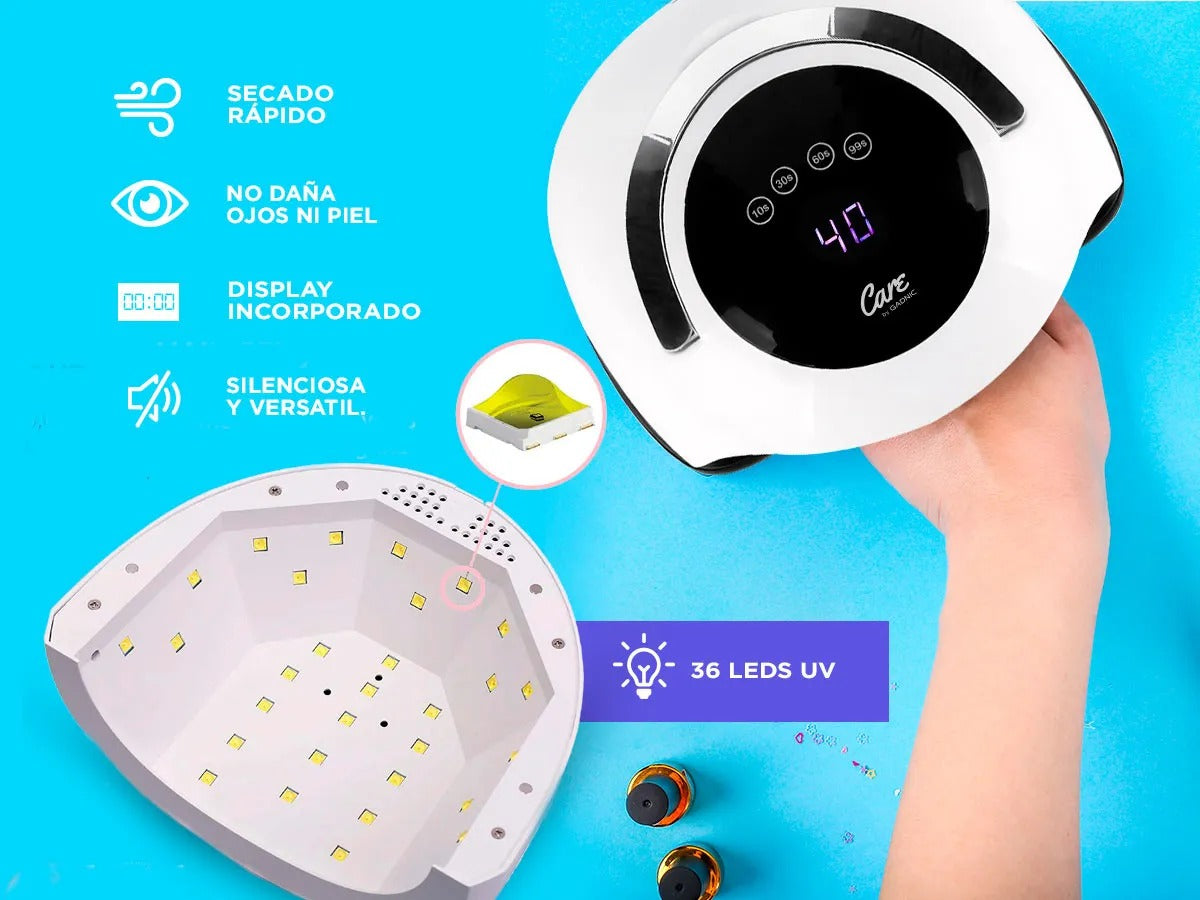 Lampara Uv Led Cabina Uñas Manicura Profesional Gadnic + Kit