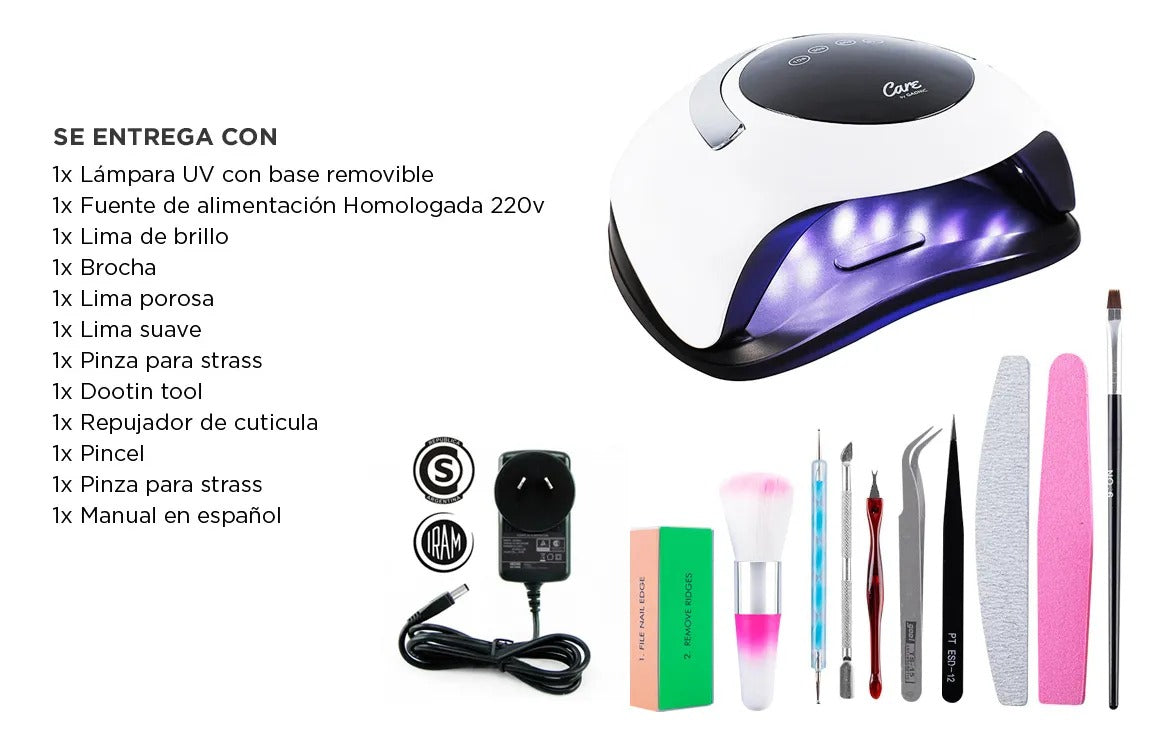 Lampara Uv Led Cabina Uñas Manicura Profesional Gadnic + Kit