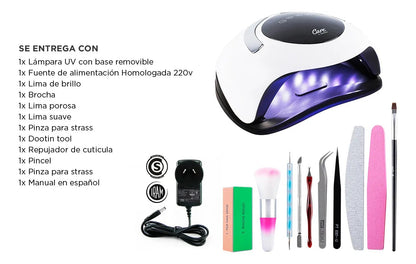 Lampara Uv Led Cabina Uñas Manicura Profesional Gadnic + Kit