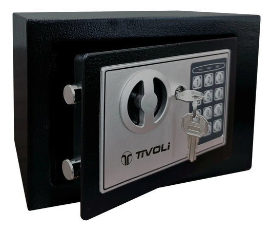 Caja Fuerte Electrónica De Seguridad Tivoli Acero Inoxidable Color Negro