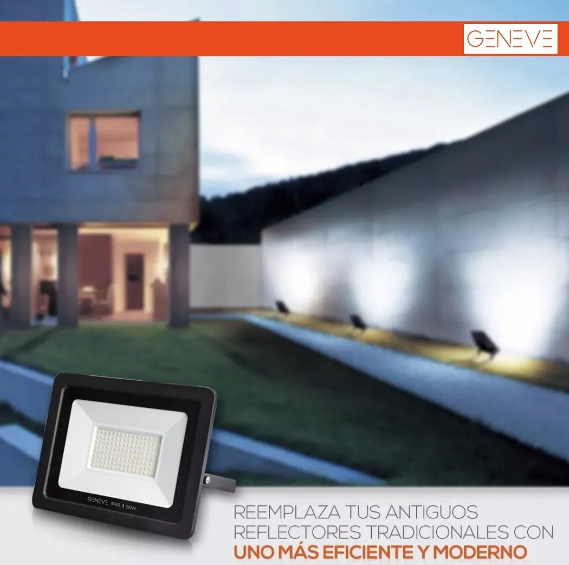 Reflector Led 50w Exterior Alta Potencia Ip66 Luz Fría