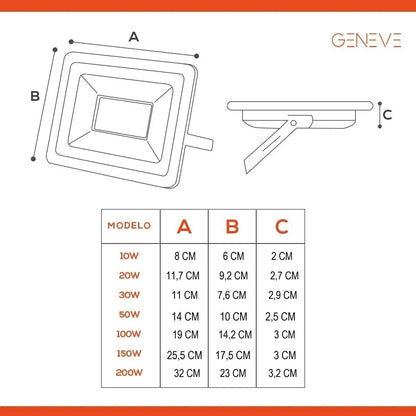 Reflector Led 50w Exterior Alta Potencia Ip66 Luz Fría