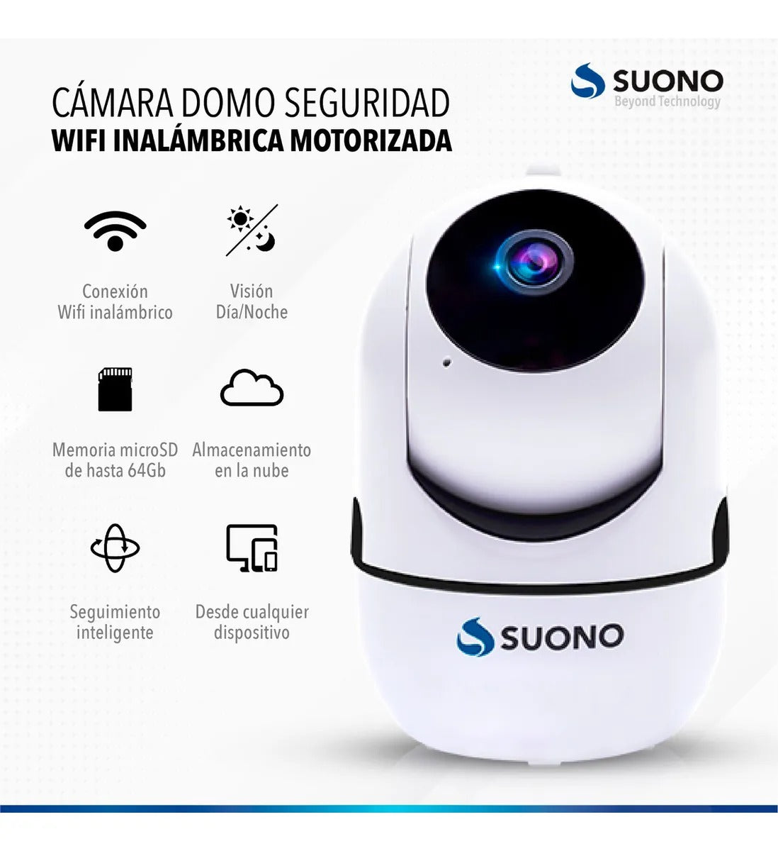 Camara Seguridad Domo Suono Ip Wifi Inalambrica Motorizada 720 Hd Visión Nocturna Alerta Sensor De Movimiento