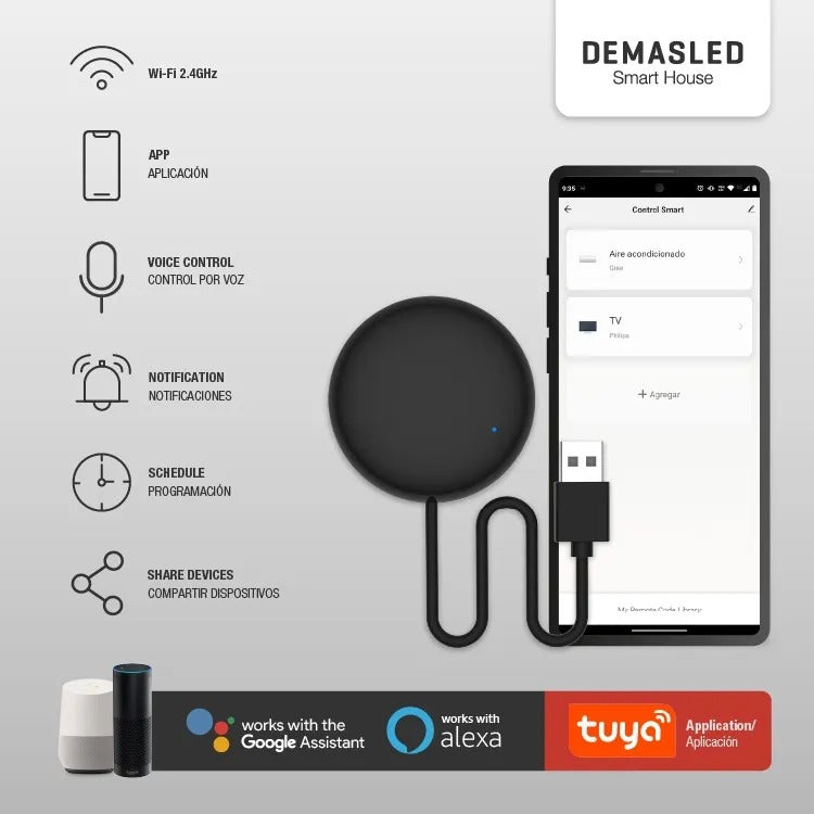 Control Remoto Smart Wifi E Ir Universal Domótica Demasled