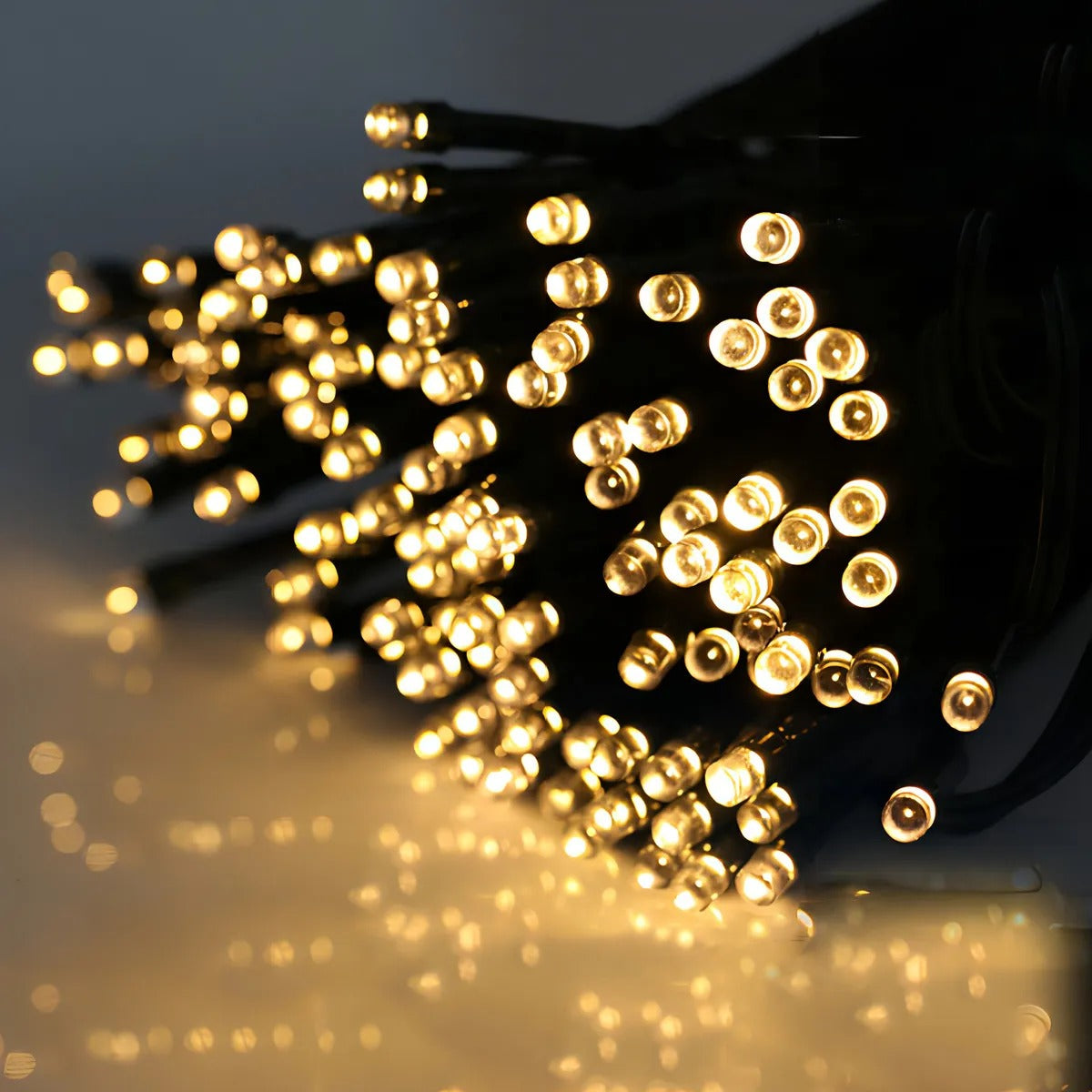 Guirnalda 200 Leds Luz Calida Panel Solar 22m Exterior Promo Estructura Único