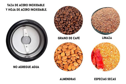 Molinillo De Café Eléctrico Novohome Acero Inox. 200w 60g