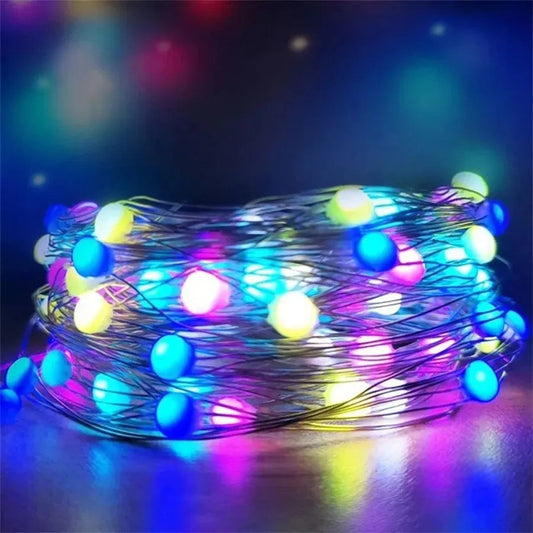Luces Guirnalda Led Navidad Multicolor 10m 100 Led Pixel Exterior Interior Árbol Decoración Rgb Luces Navideñas Con Enchufe Levys Bazar