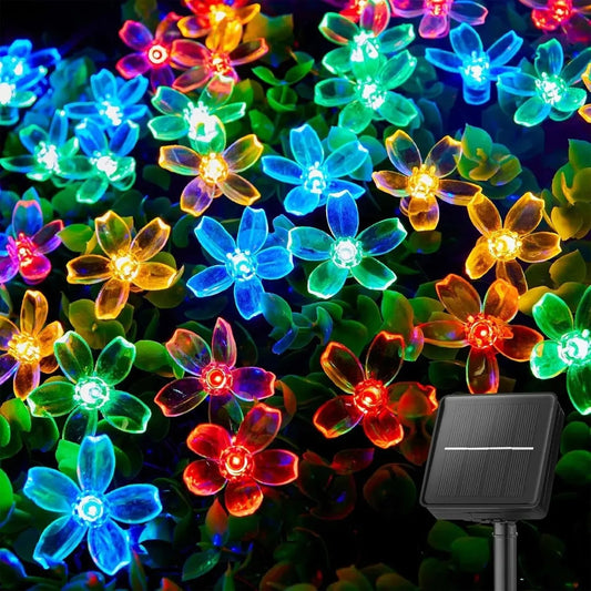 Guirnalda Led Solar Navidad 5m 20 Luces Multicolor Exterior Jardin Decoracion Impermeable Para Patio Balcon Terraza Arboles Navidad Fiesta Levys Bazar Calida