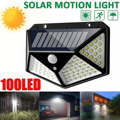 Aplique Reflector Led Panel Solar 100 Leds con Sensor de Movimiento