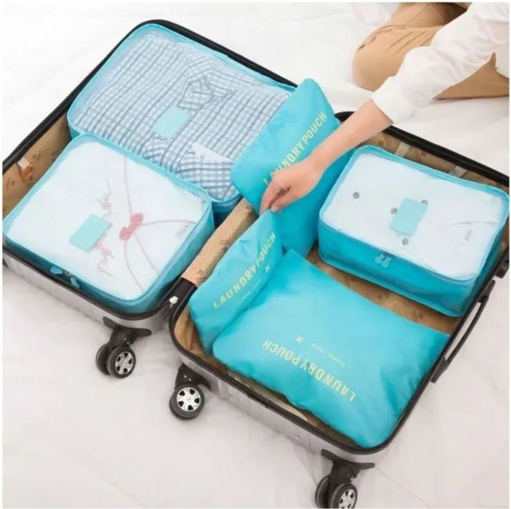 TravelSmart Pack™:✈️🧼 ¡Dile adiós al desorden en tu maleta con este set organizador de 6 piezas!