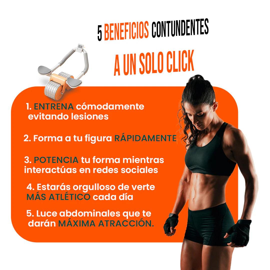 FitnesPro™️ - Rodillo para abdominales + Reloj Temporizador y Esterilla