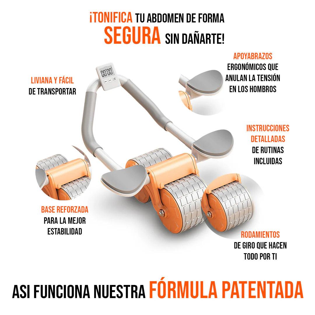 FitnesPro™️ - Rodillo para abdominales + Reloj Temporizador y Esterilla