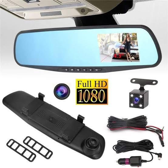 Espejo retrovisor con 2 camaras grabadoras 1080 full hd